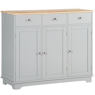 HOMCOM Sideboard Buffet Cabinet With Storage Cabinets And Drawers - Grey | TJ Hughes