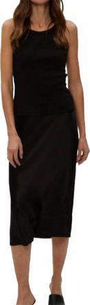 Michael Stars Leila Satin Bias Midi Skirt In Black