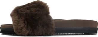 Roam Womens Cloud Shearling Slider In Brown
