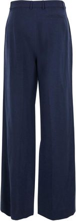 Merci Womens Trousers High-Waist Blue Cotton