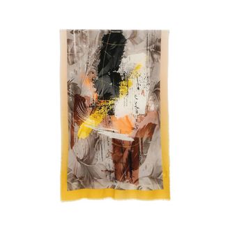 D'Aniello Abstract-print Frayed Scarf