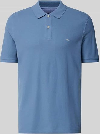 Fynch-Hatton Fynch-Hatton Regular Fit Poloshirt mit Label-Stitching in Jeansblau, Gr&ouml;&szlig;e XXXL