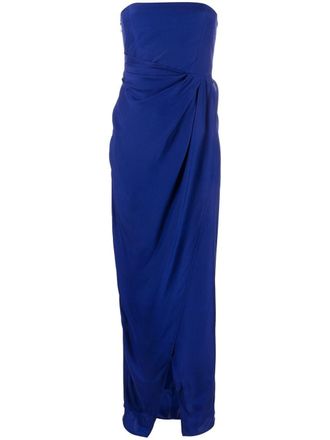 Gauge81 strapless slit-detail dress - women - Cupro/Acetate/Silk - S - Blue