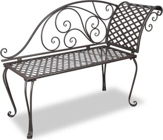 vidaXL Vidaxl - Banco Tumbona De Jard&iacute;n De Acero Marr&oacute;n Envejecido 128 Cm