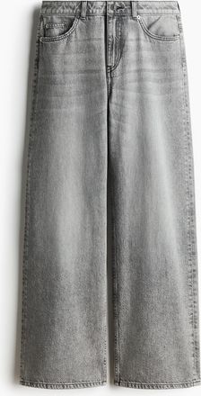 H&M Baggy Regular Waist Jeans - Grau
