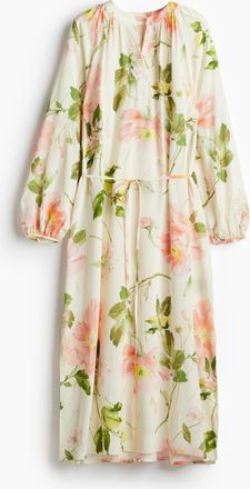 H&M Kleid mit Ballonärmeln - Beige