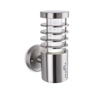 Netlighting Tamar Outdoor Integrated LED PIR Motion Sensor Wall Light Stainless Steel IP44 in Grey