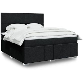 vidaXL Vidaxl - Cama Box Spring Con Colch&oacute;n Tela Negro 180x200 Cm