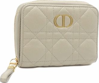 Dior Beige Leather Wallet (Bi-Fold) (Pre-Owned)