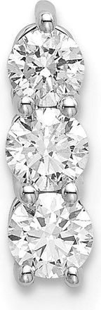 Diamond2Deal 14K White Gold Lab Grown Diamond 3-stone Pendant (0.34ct, VS, G-H)