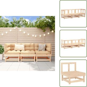 vidaXL Design in legno - vidaXL Set Salotto da Giardino 3 pz in Legno Massello di Pino - Mobili esterni
