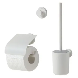 Tiger Urban Toiletaccessoireset - Toiletborstel met houder - Toiletrolhouder met klep - Handdoekhaak - Wit
