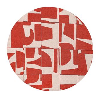 Louis De Poortere Alfombra de poli&eacute;ster rojo, 140x140 cm