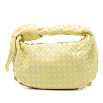 Bottega Veneta Pre-owned Womens Teen Bicolor Nappa Intrecciato Dragon Jodie - Yellow Leather - One Size