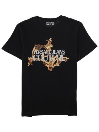 Versace Jeans Couture Baroque Graphic Black Cotton T-Shirt
