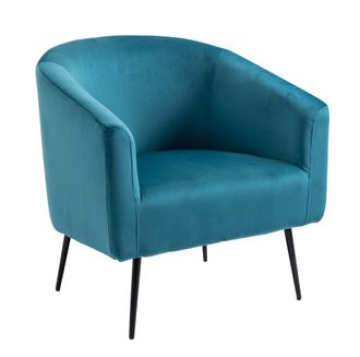Nordlys Scandinavian Design Metal Leg Lounge Chair in Blue
