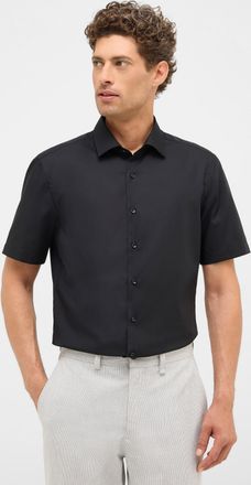 Eterna Kurzarmhemd ETERNA SLIM FIT, Herren, Gr. 39, Normalgr&ouml;ssen, schwarz, Popeline, 100% Baumwolle, schmal, Hemden Kurzarmhemd, NON IRON (b&uuml;gelfrei)