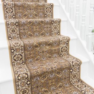 Runrug Stair Runner Carpet - Durable, Non-Slip, 5.4mm - Bidjar in Beige | Size: 100 cm x 660 cm