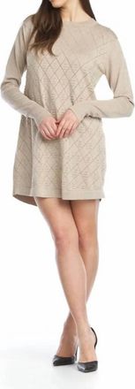 Papillon Lurex Viscose Blend Diamond Knit Tunic Dress In Gold