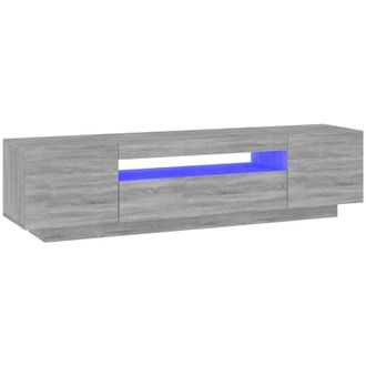 vidaXL TV Cabinet with LED Lights Grey Sonoma 160x35x40 cm vidaXL