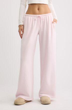 BP. Narrow Waistband Baggy Wide Leg Sweatpants in Pink Primrose at Nordstrom, Size Xx-Small
