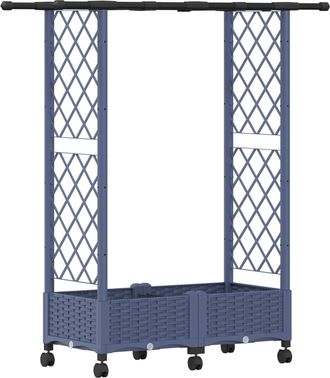vidaXL Cama Elevada Con Trellis Y Techo Gris 122,5 X 40 X 127 Cm Pp Vidaxl