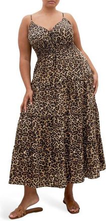 City Chic Amaya Leopard Print Maxi Dress at Nordstrom, Size 22W