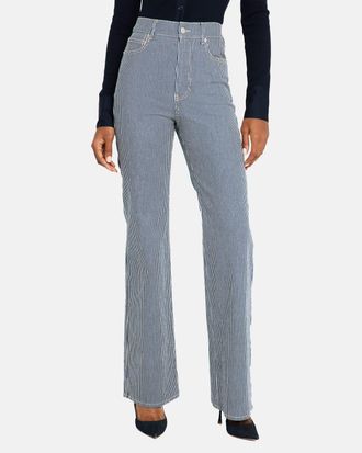 Veronica Beard Crosbie Wide-Leg Stripe Jeans