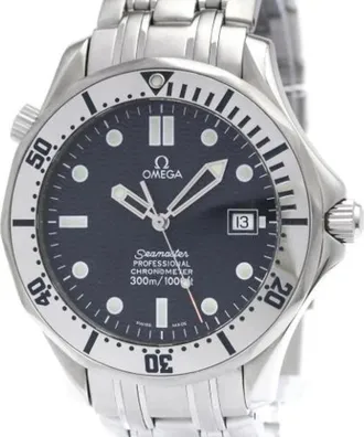 Omega Vintage, unisex, Blauw, ONE Size, Pre-owned Seamaster 2532.80 Polshorloge