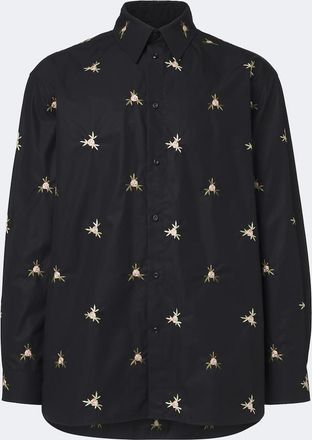Simone Rocha Camicia in popeline di cotone con ricamo