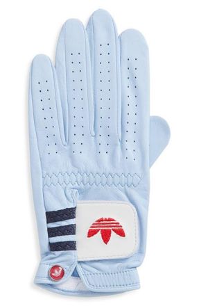 adidas Originals Perforated Leather Golf Gloves in Clear Sky at Nordstrom, Size Medium R