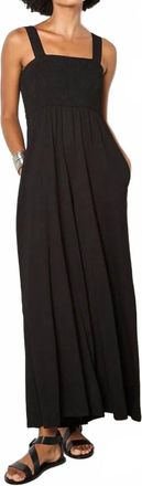 Apricot Smoked Easy Jersey Slub Jumpsuit In Black