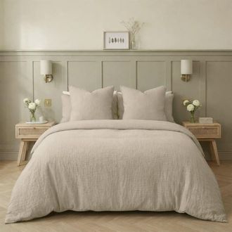 Febronie Funda n&oacute;rdica gasa de algod&oacute;n beige claro 260x240