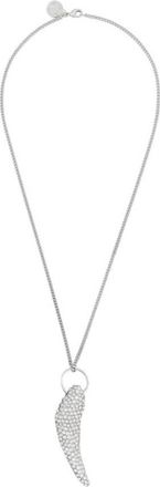Roberto Cavalli Crystal-Embellished Tiger Tooth Silver-Tone Necklace