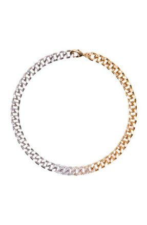 Maje Two-tone rhinestone link necklace in Golden /Silver at Nordstrom