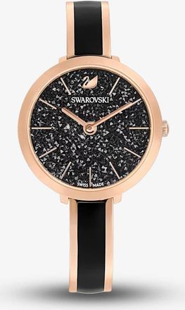 Swarovski Black Crystalline Delight Rose Gold Bracelet Watch 5580530