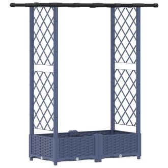 vidaXL Cama Elevada Con Trellis Y Techo Gris 122,5 X 40 X 123 Cm Pp Vidaxl