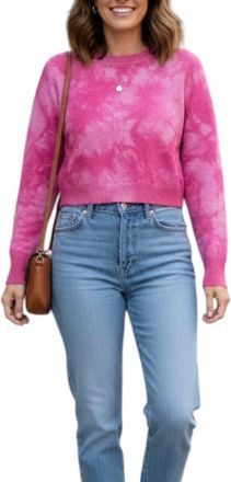 JoosTricot Long Sleeve Crop Crewneck Top In Parfait