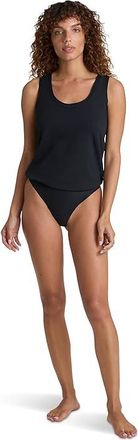 Commando Essential Cotton Tank Top Bodysuit Womens Underwear Black : LG (12-14), Cotton/Elastane