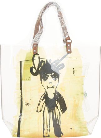 Marni 2010 Cristal Claude Puppet print leather handles clear PVC tote bag