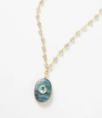 Native Gem Womens Amulet Necklace In Amazonite