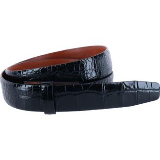 Trafalgar Store Gator Embossed 30mm Compression Belt Strap in Black at Nordstrom, Size 32