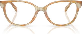 Tory Burch 53mm Phantos Optical Glasses in Honey Horn at Nordstrom