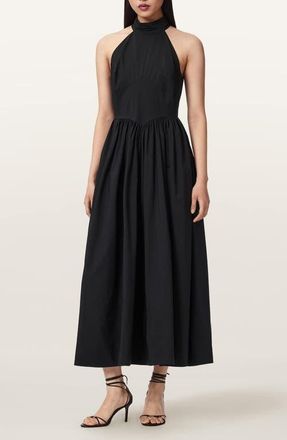 AllSaints Arora Sleeveless A-Line Dress in Black at Nordstrom, Size 10