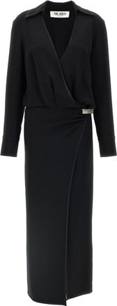 The Attico Black Wrap dress