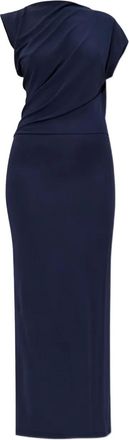 Cult Gaia Abito lungo Jona drappeggiato con maniche corte - Blu