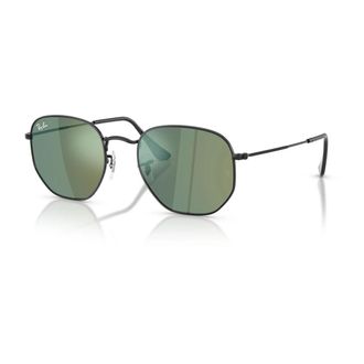 Ray-Ban Hexagonal Flat Lenses - unisex - Zonnebrillen - Zwart - 54 MM - Leer - Accessoires