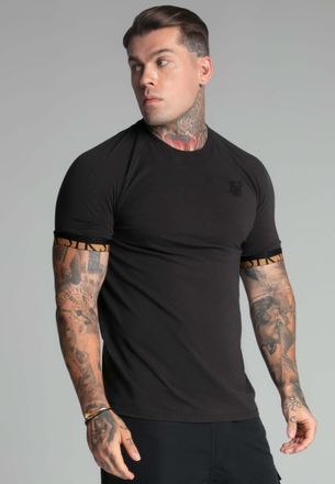 Siksilk T-Shirt SIKSILK Siksilk T-Shirt Tech T-Shirt, Herren, Gr. XL, schwarz, Obermaterial: 95% Baumwolle CO. 5% Elasthan EL., Shirts T-Shirt