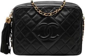 Chanel Pre-owned Vintage Crossbody Bag - Dames - Vintage Schoudertas - Zwart - ONE Size - Leer - Vintage