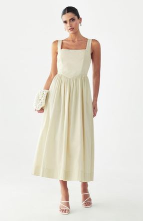 Willa Lyla Midi Dress in Natural at Nordstrom, Size 10
